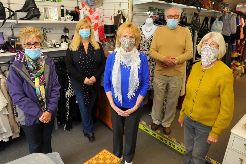 Volunteers at St Peter and St James Hospice charity shop in Sussex Road, Haywards Heath. Picture: Steve Robards, SR2105251