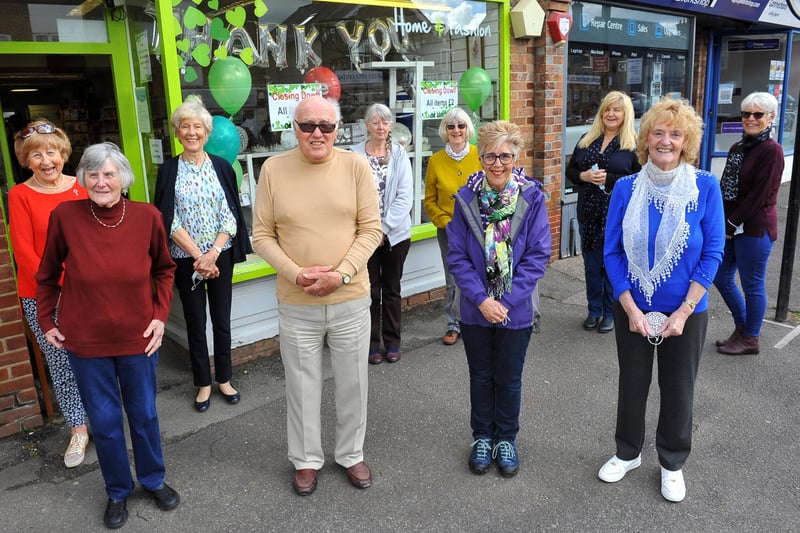 St Peter & St James Hospice Shop volunteers outside the store in Sussex Road, Haywards Heath. Picture: Steve Robards, SR2105251