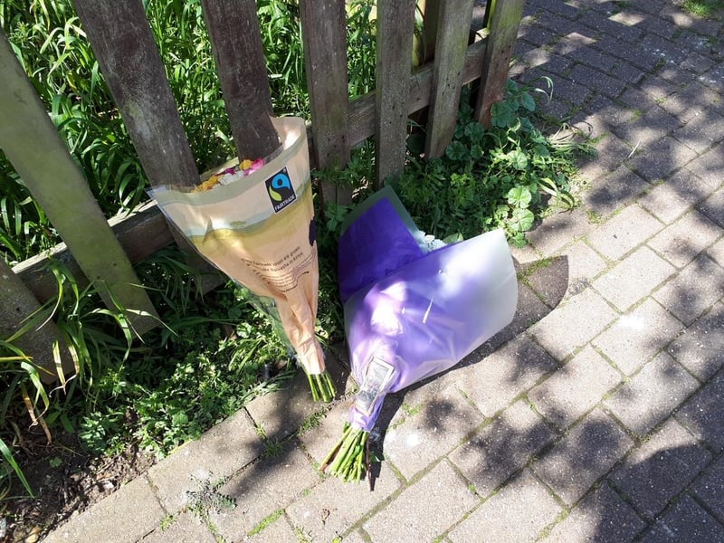 Flowers have been left at the scene