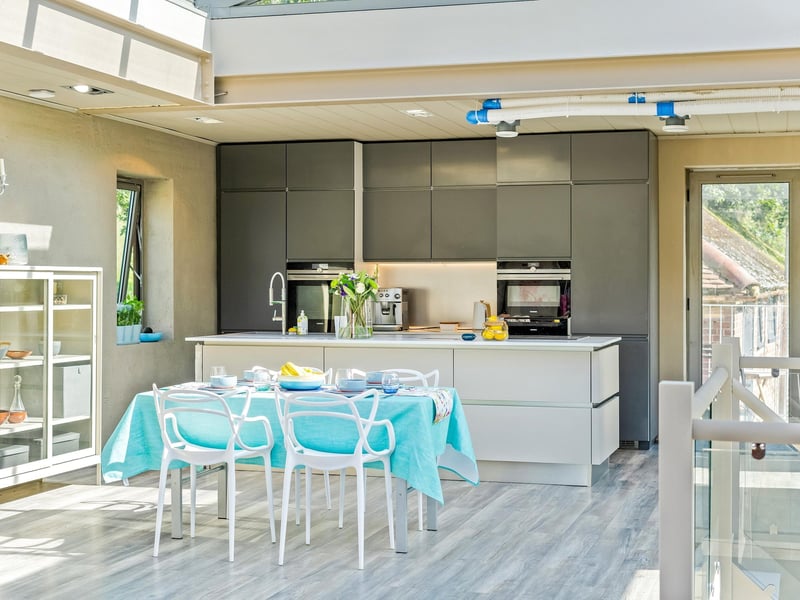 The kithen and dining area on the first floor. Picture: Savills Haywards Heath.
