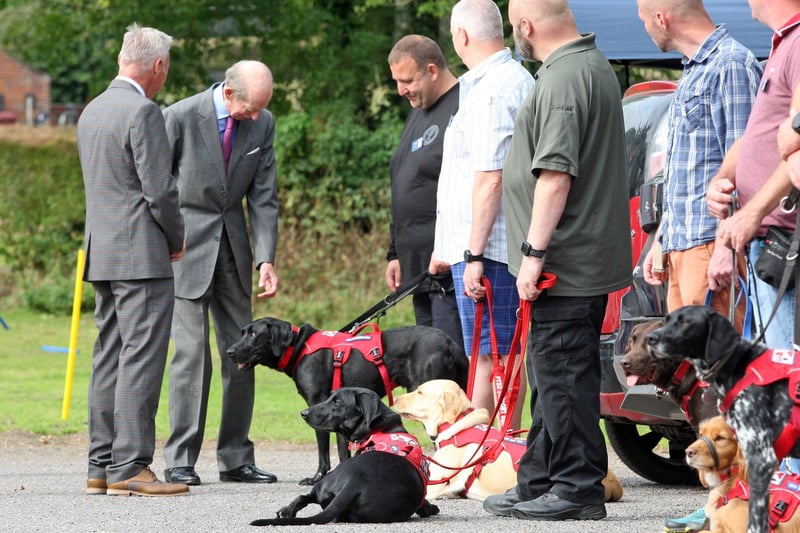 Duke of Kent meets veterans helped by Service Dogs UK at Northchapel Village Hall. Photo by Derek Martin Photography. SDM21091692a