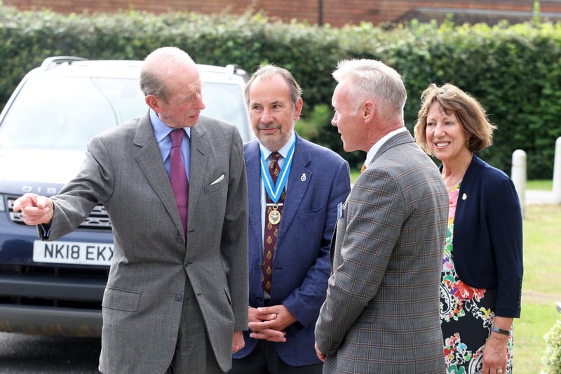 From left, The Duke of Kent, The High Sheriff of West Sussex Neil Hart, Garry Botterill, the charity's operations director and Sheriff's Consort Rosalind Hart. Photo by Derek Martin Photography. DM21091678a