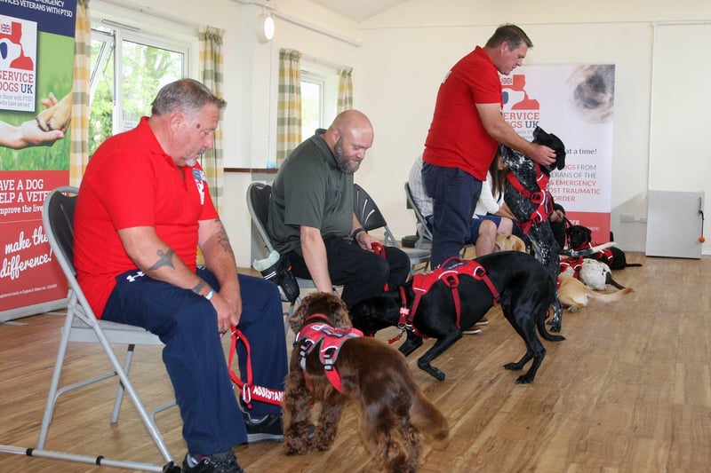 Duke of Kent meets veterans helped by Service Dogs UK at Northchapel Village Hall. Photo by Derek Martin Photography. DM21091802a
