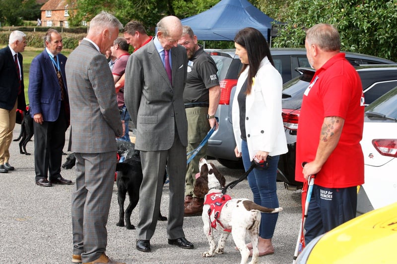 Duke of Kent meets veterans helped by Service Dogs UK at Northchapel Village Hall. Photo by Derek Martin Photography. DM21091754a