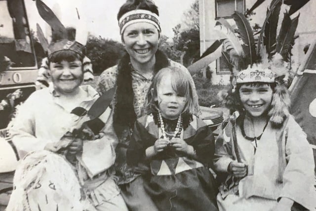 Tonnino Bellino with Anne Knowles, Rachel Knowles, and Christopher Knowles at the fun day in Wallace Park in 1993