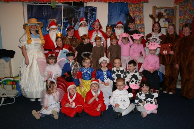 Children and staff at the Holly House Nursery School, Dollingstown at their Christmas panto