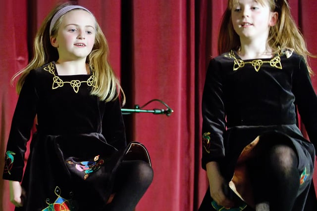 Cealach and Enya McShane Irish Dancing at the Christmas Concert.