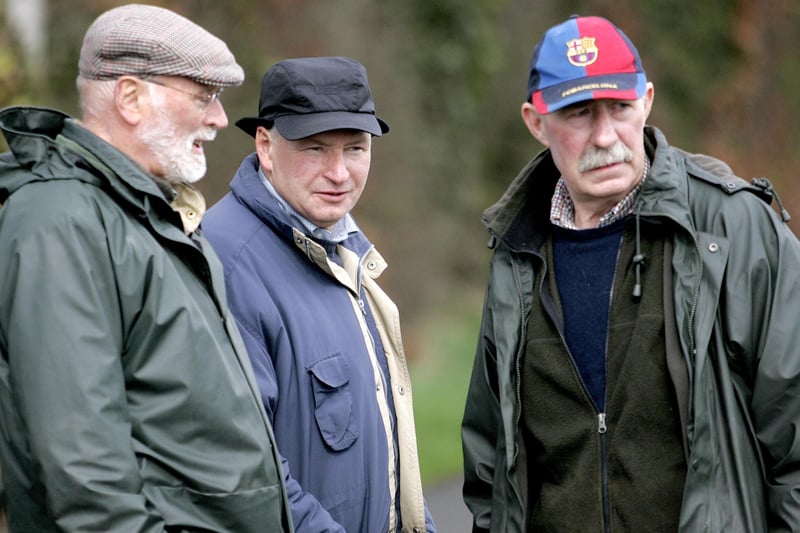 Seamus Gormley, Tommy Long and Alex Watson pictured at the Toome Sheep dog Trial held on Easter Tuesday. Picture Steven McAuley/ Kevin McAuley Photography Multimedia