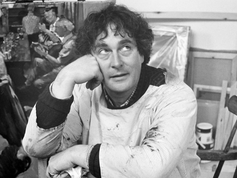 PACEMAKER BELFAST09/10/1993Hector McDonnell in his art studio at The Rectory, Glenarm. Also with Indo reporter Brigid McLaughlin.1232/93