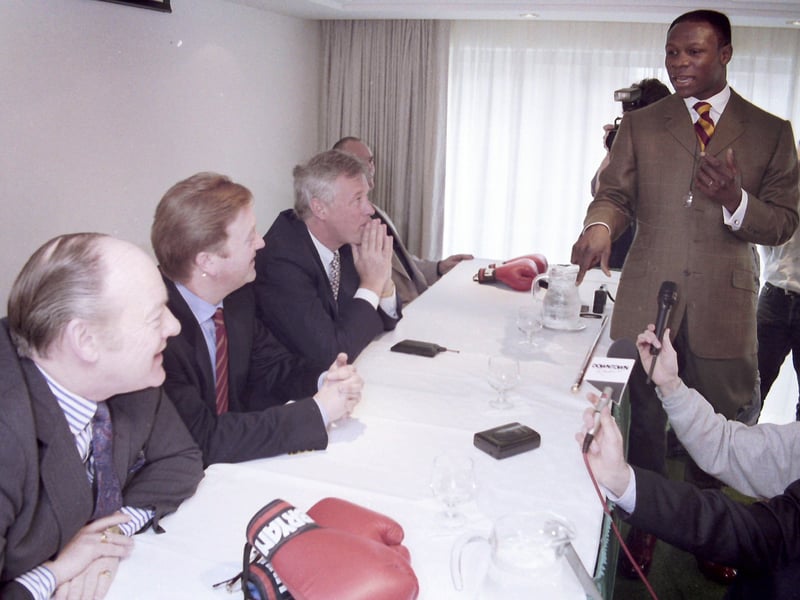 PACEMAKER PRESS 28/3/1994154/94Chris Eubank- WBO Super Middle Weight champion arrives at the Europa Hotel, Belfast, for anniversary of May fight with Belfast's Ray Close.