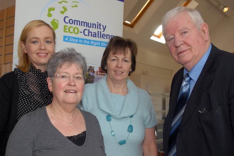 At the Eco Day organised through Magnet's Women's Group and held at the Scarva Visitors Centre in 2008 are Anne Mason, Community Eco-Challenge, Gertie Walsh, Magnet chairperson, Muriel Cash, Magnet Womens Group, and the  Council vice chairman