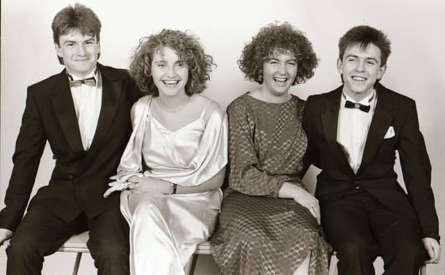 Enjoying the formal are, from left, Fergus Begley, Marie White, Helen Brolly and Thomas McGinley.