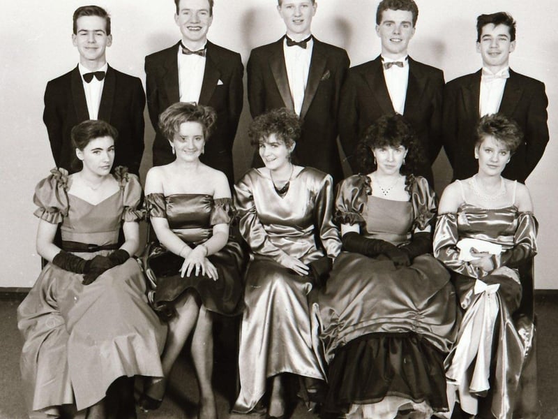 Seated, from left, are Grainne Quinn, Karen McMonagle, Roisin Doherty, Elaine White and Leona McMonagle. Standing are Davin McColgan, Liam Caldwell, John Paul McLaughlin, Sean McGilloway and Michael Quigley.