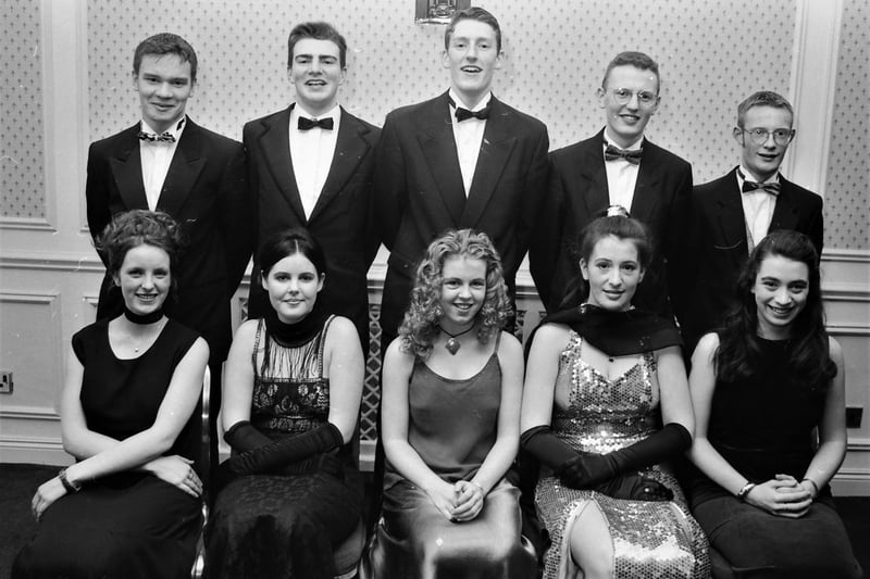 Front, from left, are Fiona Williamson, Aileen McGinty, Blathnaid O'Donnell, Alison Ferguson and Lisa McGrath. At back are Cormac McAteer, Brendan Durkan, Sean McCabe, Nicholas Wilson and Matthew Boyle.