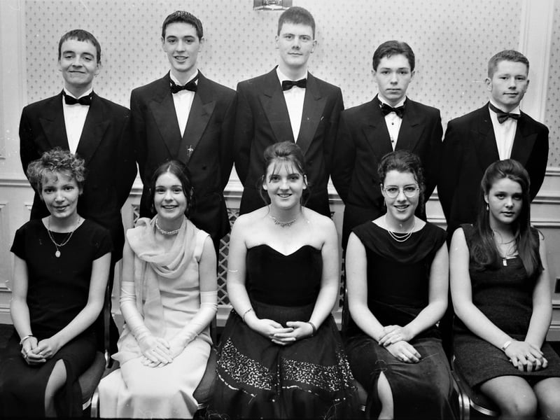At front are Meta Doherty, Patti Ann Toner, Emma Browne, Pauline Doherty and Melissa McIntyre. At back are Martin McCauley, Paul Keegan, Patrick Conway, Ruairi Gallagher and Gerard McMonagle.