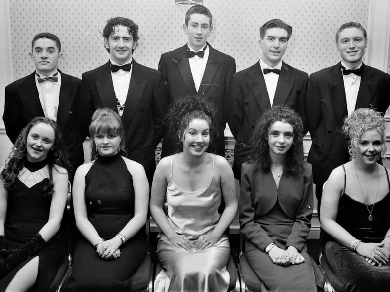 Seated are Lisa Reilly, Grainne Bradley, Emma Peoples, Louise Burn and Eithne Green. Standing are Thomas McCallion, Danny McGilloway, Kevin Hippsley, Liam Best and Noel Brown.