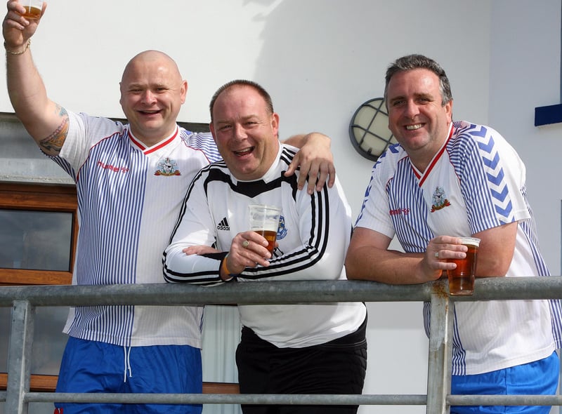 Supporters enjoying the craic at the NI Supporters Five-A-Sides at Portstewart FC on Sunday. CR36-PL