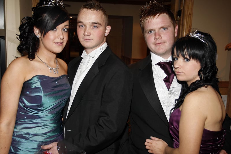 Amy, Adam, Johnny and Kirsty pictured during the Coleraine High School 5th form formal at the Royal Court Hotel on Friday. CR48-PL