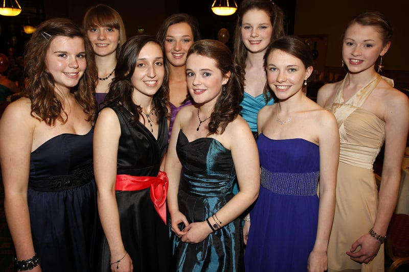 These girls were pictured enjoying the Coleraine High School 5th form formal at the Royal Court Hotel on Friday. CR48-PL