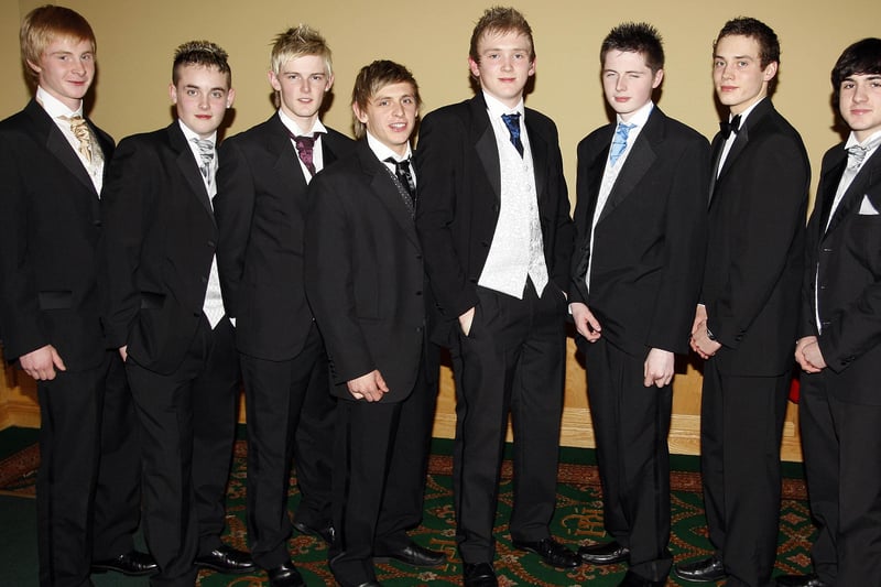 Boys having a great night at the Coleraine High School 5th form formal at the Royal Court Hotel on Friday. CR48-PL