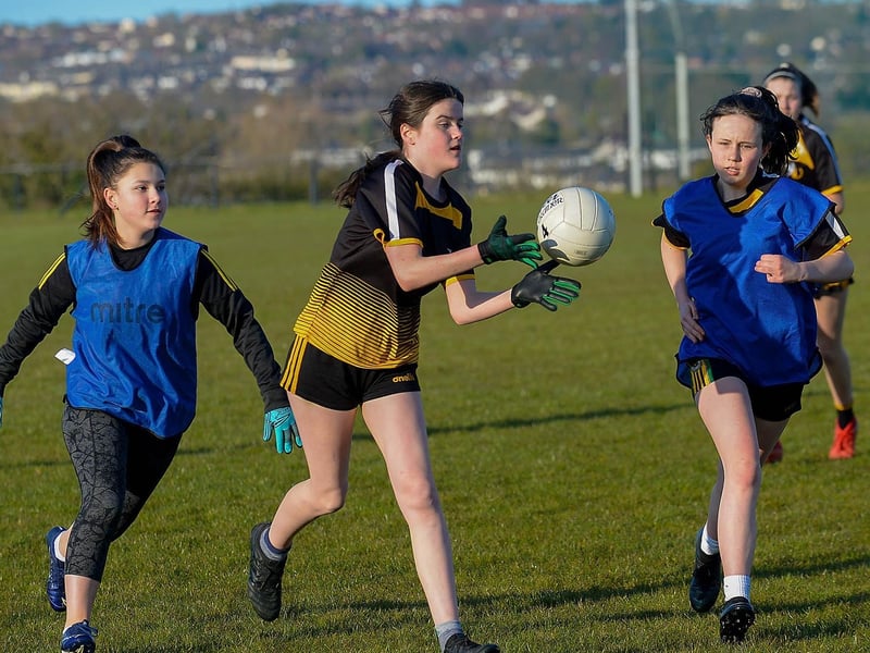 Training has resumed for Doire Colmcille footballers following the easing of lockdown restrictions. DER2115GS – 046