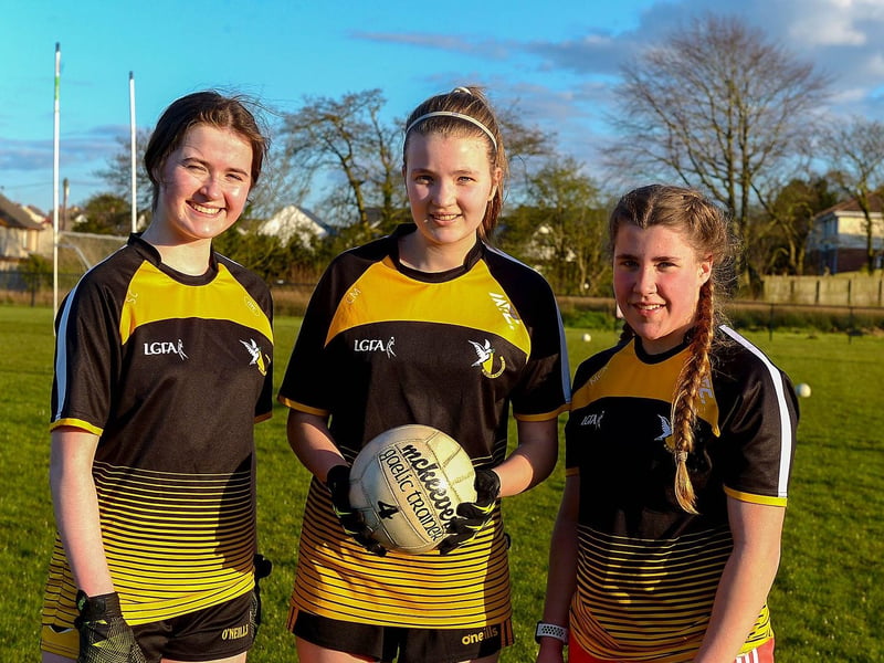 Doire Colmcille Under 16 footballers Sarah Casey, Caoimhe Mullan and Tegan McAdams are due to take part in the upcoming county trials for Derry. DER2115GS – 040