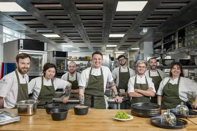 Adam Harper, executive chef, with his team at The Cavendish Hotel, Baslow (photo: Anna Batchelor)