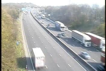 Two lanes have been closed on the M1 northbound in Tibshelf to junction 29, which leads to the A617 due to a collision.