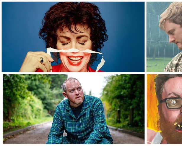 Ruby Wax, James Acaster, Frankie Boyle and Miles Jupp, clockwise from top, will be performing live at Sheffield Theatres (photo of Ruby Wax by Charlie Clift).