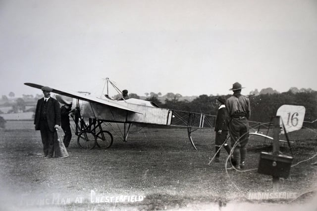 BC Hicks in his Bleriot aeroplane at Brampton Terminus, 1912