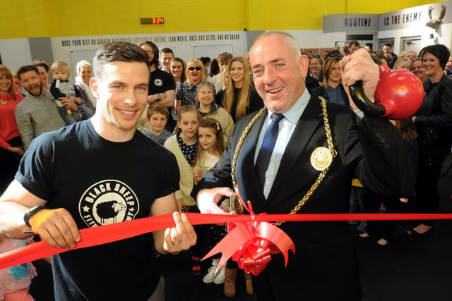 Black Sheep Fitness Academy founder Lee Tiffin turned a former car garage into a new gym, and here he is at the opening in 2014.