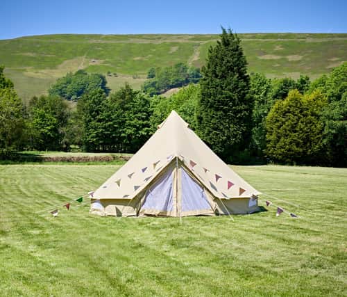 Bell tent at Newfold Farm, Edale. Photo by Sam Devito