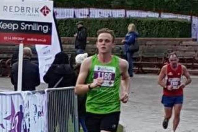 Joe running the 2019 Chesterfield Half marathon.