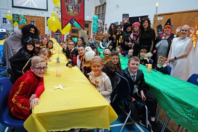 Abercrombie Primary School dining room was transformed into the Hogwarts Great Hall for World Book Day 2022