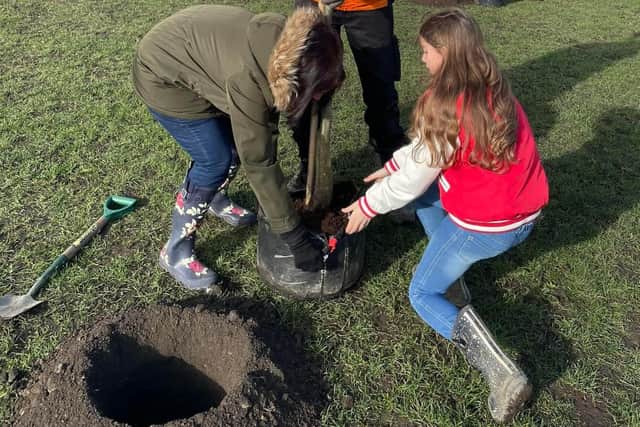 The trees had been planted by families over the February half term. 
Credit: Friends of Badger Park