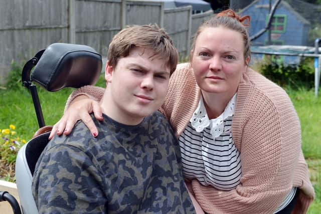 Anna Tesdale is trying to raise funds for an outdoor space for her 20-year-old son Charlie - who has been diagnosed with dementia and a rare form of motor neurone disease