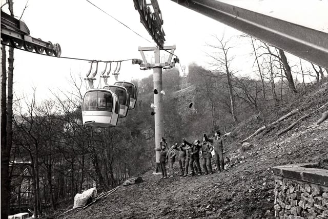 Retro Matlock - Matlock bath, celebrating the first test run of the new cable cars, 1984.