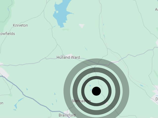 The earthquake with a magnitude of 2.5 ML was recorded five kilometres South West from Belper at 2.42 am today ( April 19).