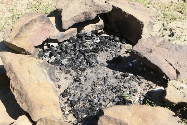 These are the remains of a fire at Ladybower reservoir - that took several days and cost £250,000 to put out.