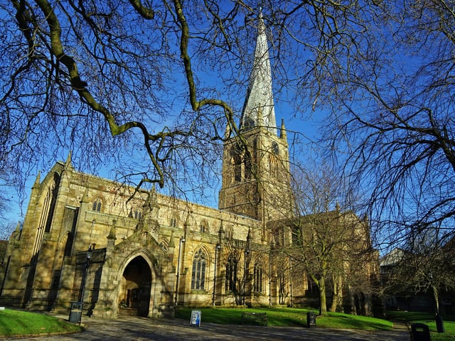 Chesterfield is known for its unique Crooked Spire. You can enjoy the building from below or climb the tower itself for a great view over Chesterfield.