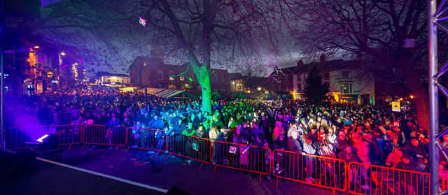 People packed Chesterfield's New Square and market place for last year's Christmas lights switch-on
