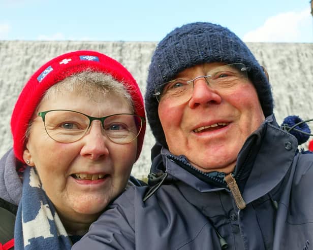 Keith and Kate by Derwent Dam in 2018.