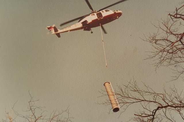 A helicopter had to deliver materials to build the cable car system.