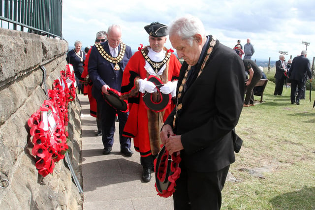 John Walker mayor of Alfreton laid a wreath for the town council.