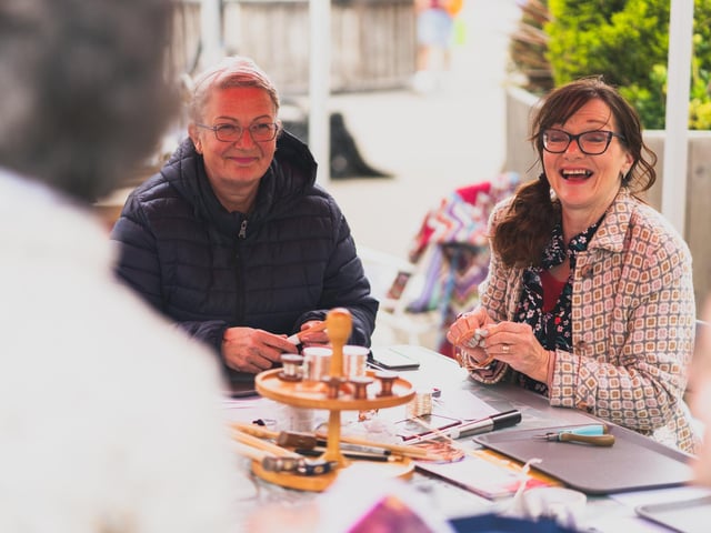 Visitors to the festival enjoyed trying their hand at crafts such as weaving, copper ring making, embroidery and silk painting.
