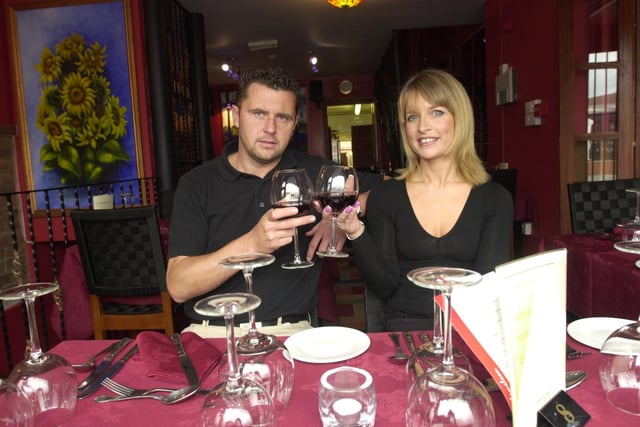 Carl and Amanda Fuller at La Chamelon Restaurant on Chatsworth Road, Chesterfield, pictured on October 3, 2003
