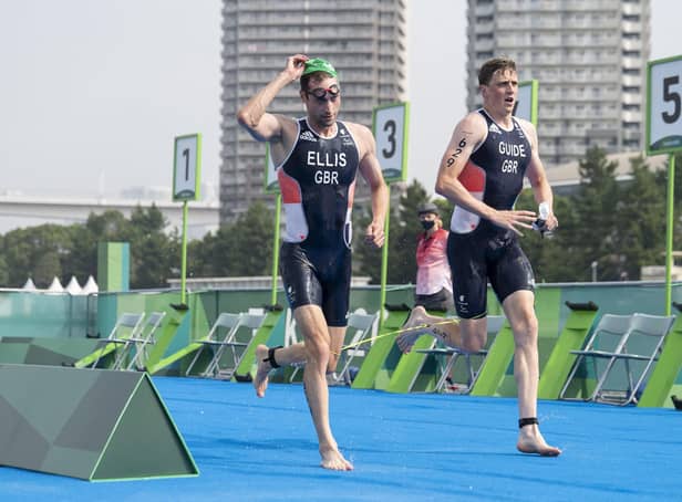 Dave Ellis and his guide Luke Pollard compete at the Tokyo Paralympics. (Photo: Getty)