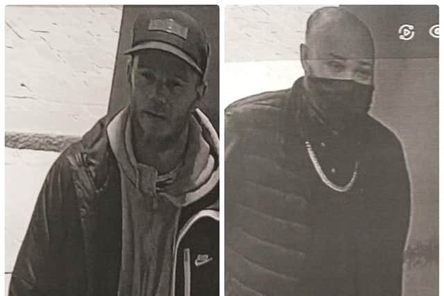 Police want to locate the males after an incident of theft.