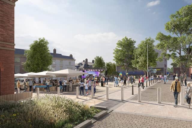 New Square – the plans will create an attractive and flexible space that will complement the main market and speciality markets, but can also be used to host festivals, events, cultural celebrations, and community gatherings – bringing our town centre to life.