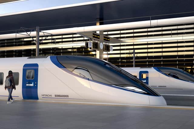 One of the designs for the trains to run on HS2 by Hitachi and Bombardier.